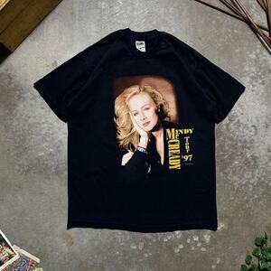 Vintage 90s 1997 Mindy McCready Tour Tee Mens XL Black Country Music Band Shirt